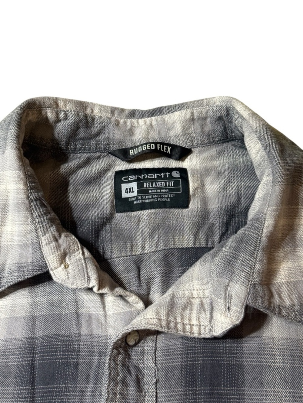 Carhartt Shirt Men’s 4XL Long Sleeve Button Down Blue Plaid Outdoor Workwear - Picture 2 of 3